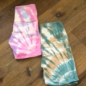 Victoria’s Secret/pink cotton tie-dye biker shorts